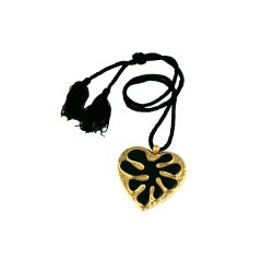Yves Saint Laurent Enamel Heart Pendant
