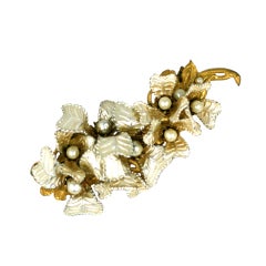 Large Miriam Haskell Pearlized Flower Spray 9