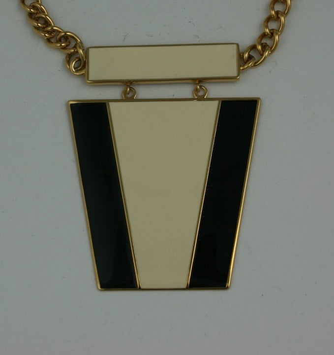 Women's Modernist Enamel Pendant Necklace For Sale