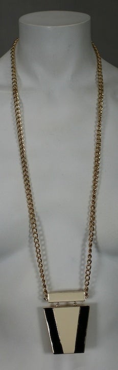 Modernist Enamel Pendant Necklace For Sale 1