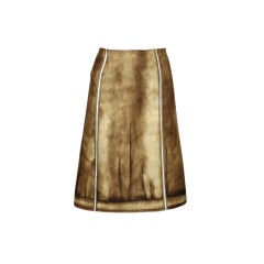 Prada Surreal Silk Trompe L'Oiel "Fur" Skirt
