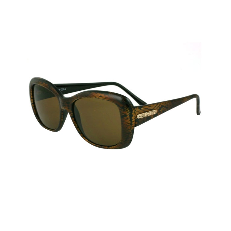 Halston Snakeskin Patterned Sunglasses For Sale at 1stdibs