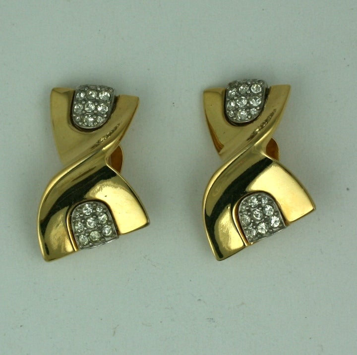 Givenchy Pave Twist Earclips For Sale at 1stDibs