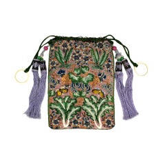 Vintage Unusual  Chinese Export Embroidered Bag circa 1900