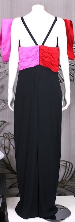 Dramatic Bill Blass Taffeta Bow Gown  In Good Condition For Sale In New York, NY