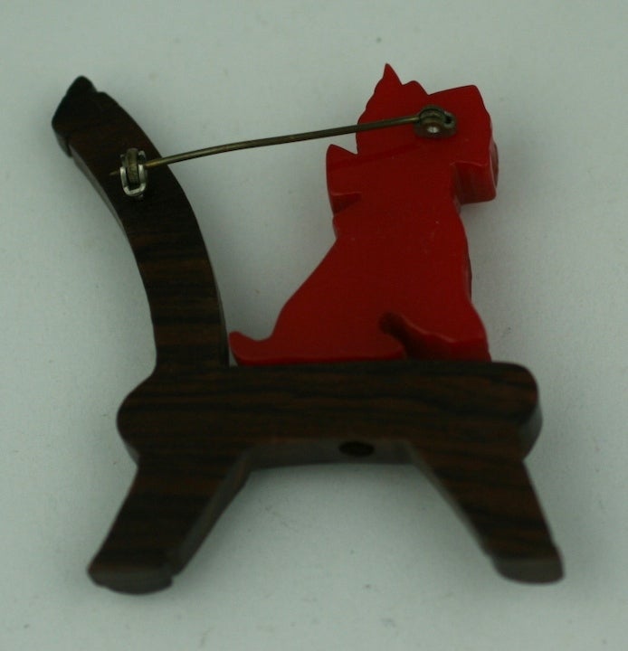 Frisky Bakelite Terrier Brooch In Good Condition For Sale In New York, NY