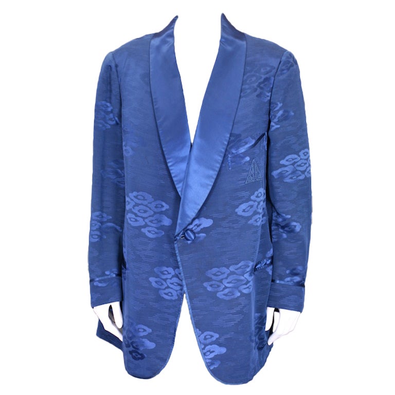 Mens Sulka Silk Jacquard Smoking Jacket