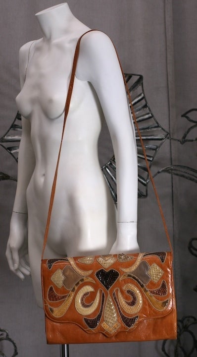 Sharif Vari-Skin Pieced Clutch In Excellent Condition For Sale In New York, NY