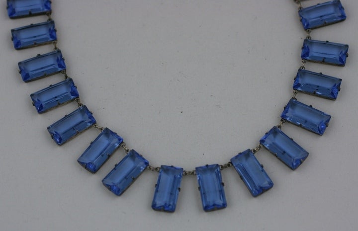 Women's Art Deco Blue Crystal Necklace