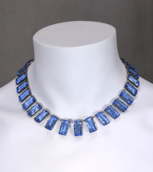 Art Deco Blue Crystal Necklace 1