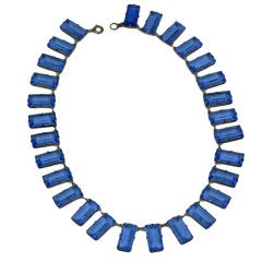 Art Deco Blue Crystal Necklace 1
