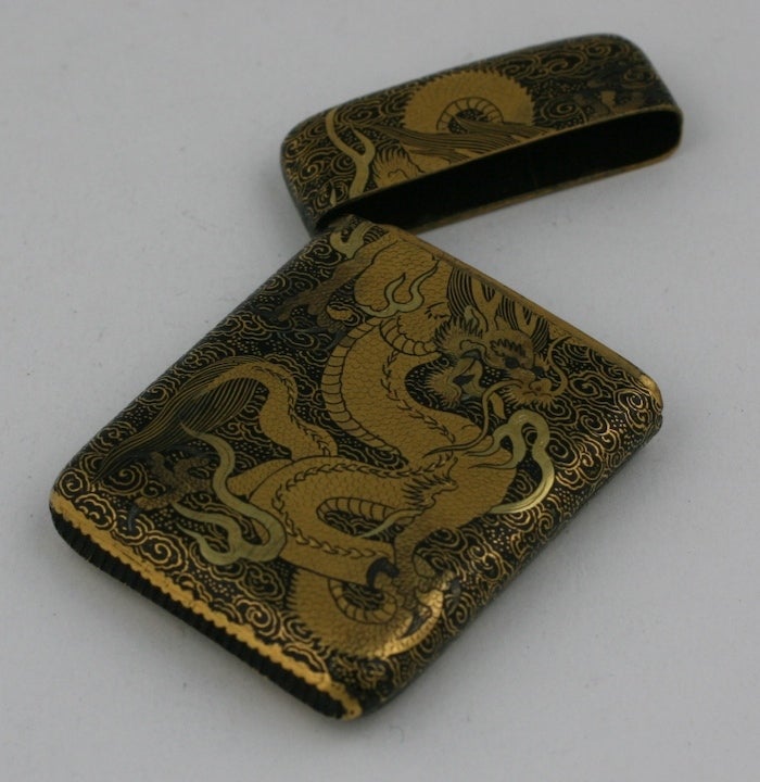 Brown Komai Japanese Dragon Motif  Matchsafe