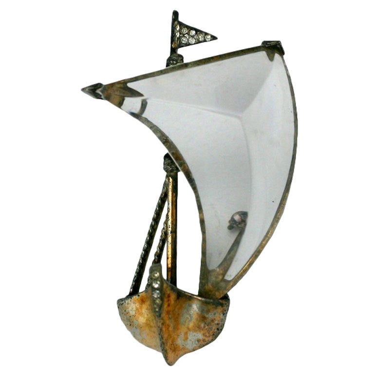 Trifari Jelly Belly Sailboat Brooch