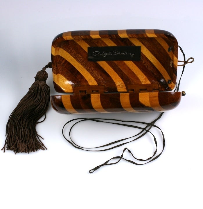 Women's Raphael Sanchez Exotic Wood Minaudiere