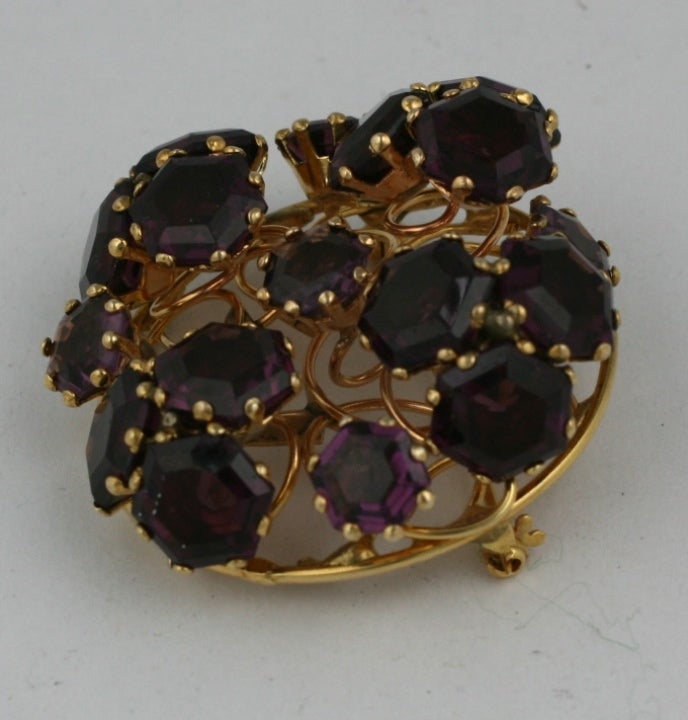 De las mujeres Broche Vogue Amythest de Esterlina Dorada en venta
