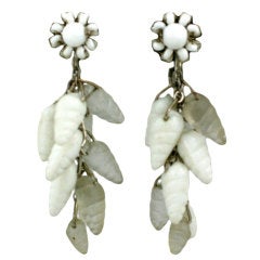 Miriam Haskell Glass Sea Shell Earrings 3