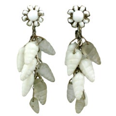 Miriam Haskell Glass Sea Shell Earrings