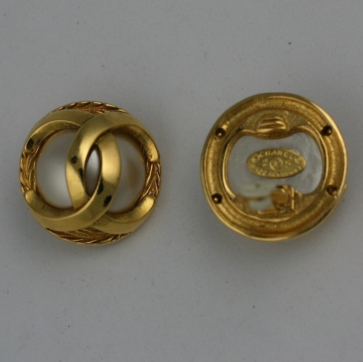 Classic Chanel Logo Earrings In Excellent Condition In New York, NY