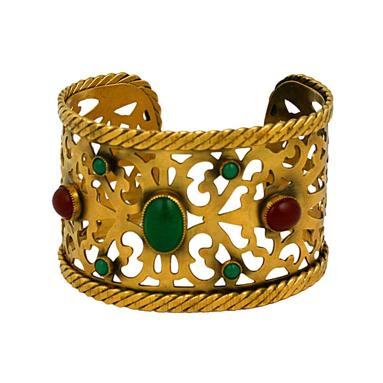 Yves Saint Laurent Byzantine Jeweled Cuff For Sale