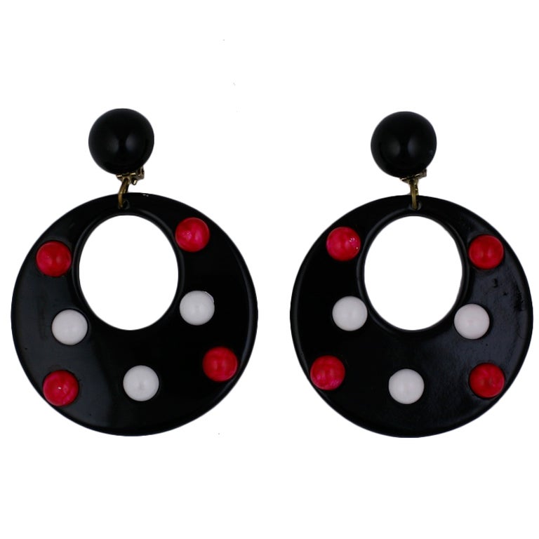 Mod Resin Hoop Earrings For Sale