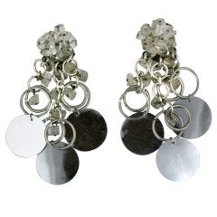 Iconic Paco Rabanne  Rock Crystal Paillette Earclips