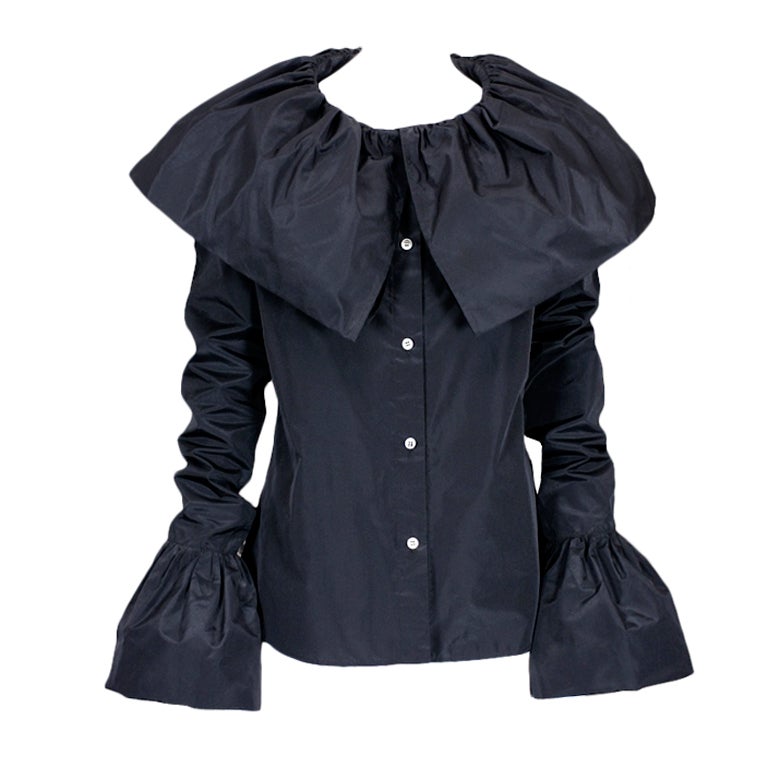 Yohji Yamamoto Taffeta Ruffle Blouse