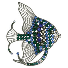Broche de pez ángel monumental Countess Cis, Francia Años 50