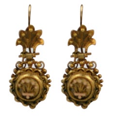 Antique Victorian Etruscan Earrings