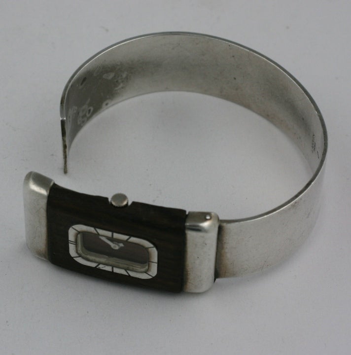 silver bangle watch