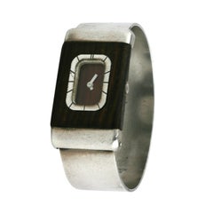 Attractive Lanvin Sterling and Wood  Bangle Watch