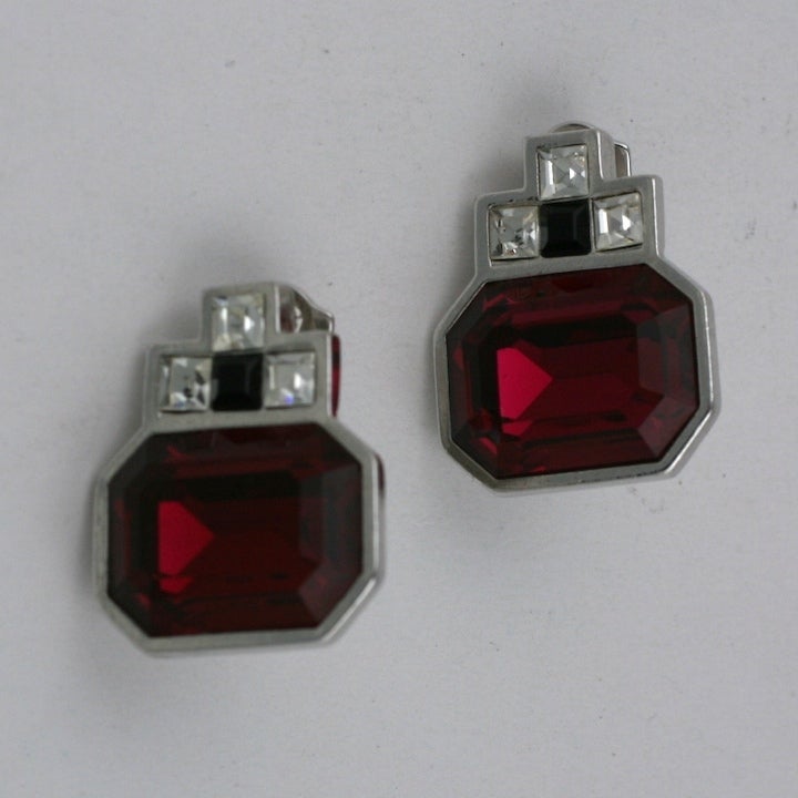 Yves Saint Laurent Ruby Earclips In Excellent Condition For Sale In New York, NY