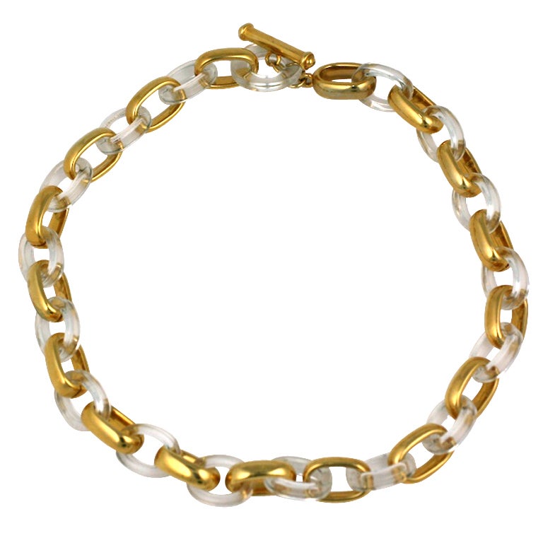 Gold and Lucite Link Chain