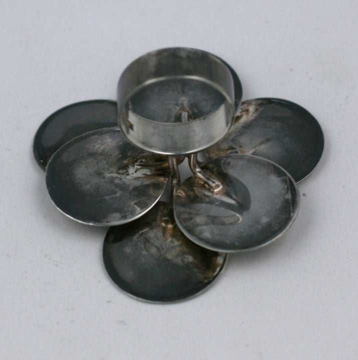 Women's Modernist Sterling Lily Pad Ring For Sale