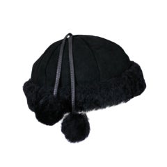 Burberry Black Shearling Cap