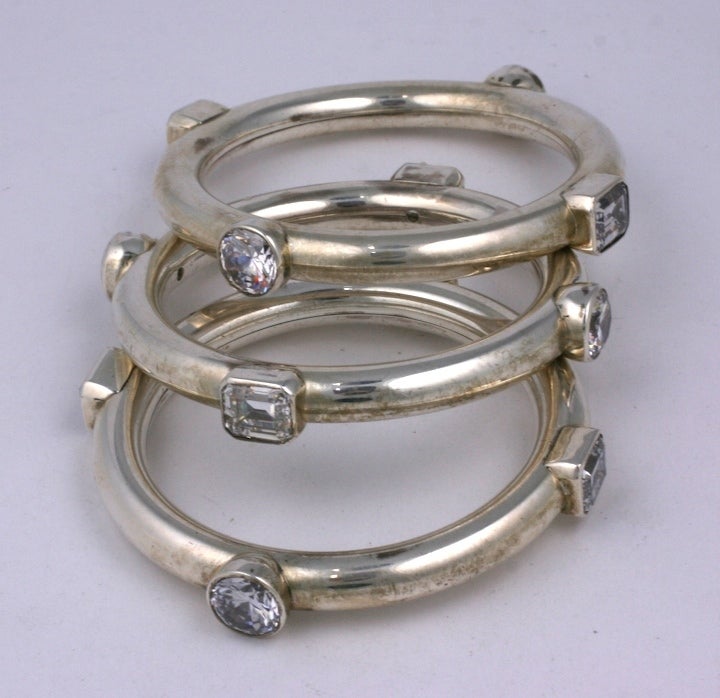 Striking Crystal  Bangles In Excellent Condition For Sale In New York, NY