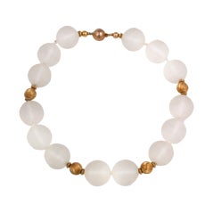 Frosted Rock Crystal and Gold Beads 11