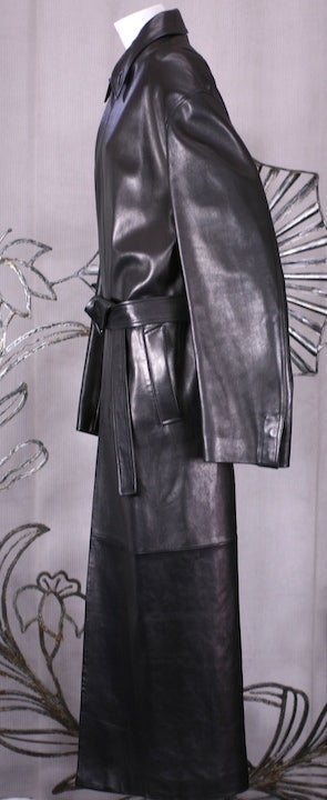jil sander leather trench coat