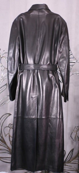 Black Luxurious Jil Sander Mens Leather Trench