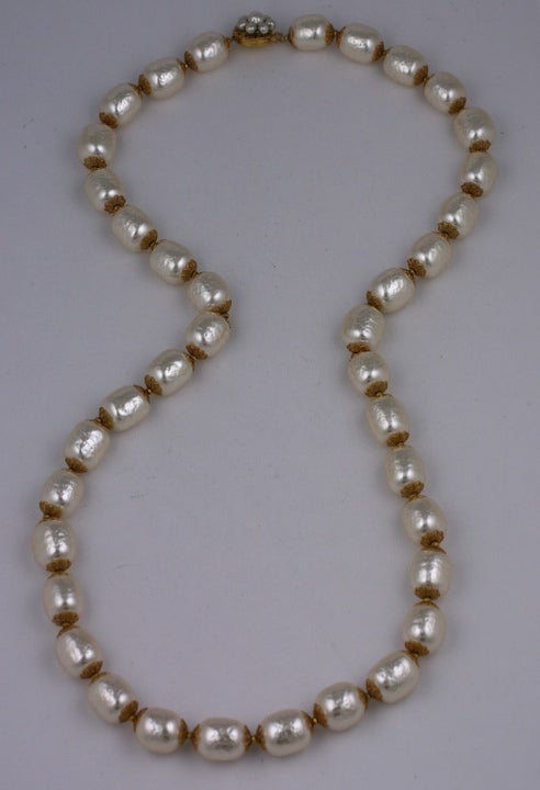 Miriam Haskell classic ,signature baroque peal opera length necklace. Excellent condition.

30