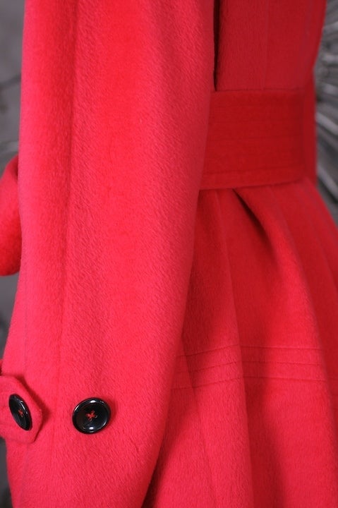 Red Cherry Cashmere Double Breasted Coat