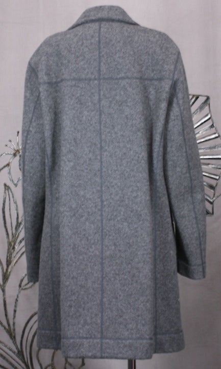 Issey Miyake Mens Felted Wool Charcoal Wool Coat For Sale at 1stDibs ...