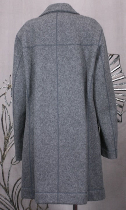 Issey Miyake - Cappotto in lana infeltrita da uomo in lana color carbone In condizioni ottime in vendita a New York, NY