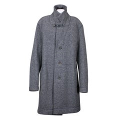 Used Issey Miyake Mens Felted Wool Charcoal Wool Coat