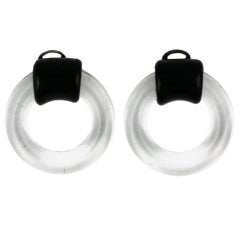 Lucite and Jet Hoops