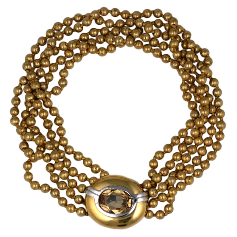 Ciner Gold Bead Necklace For Sale