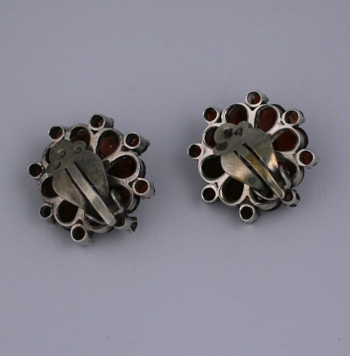 Garnet Flower Cluster Earrings 1