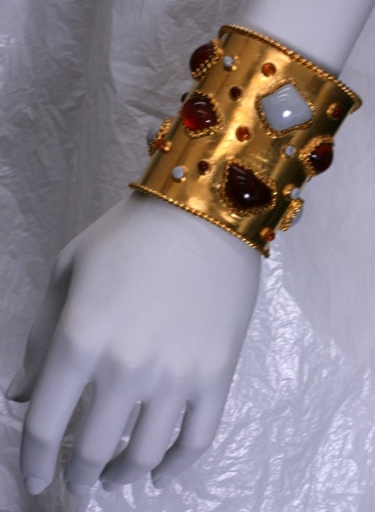 YSL Haute Couture Gripoix Cuffs In Excellent Condition For Sale In New York, NY