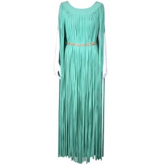 Seafoam Chiffon Italian Bias Strip Gown