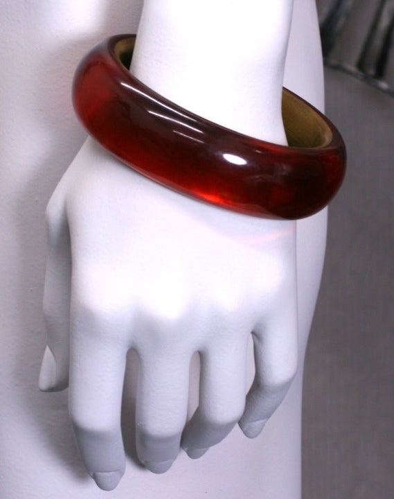 Moon Glow Lucite Oval Bangle For Sale 1