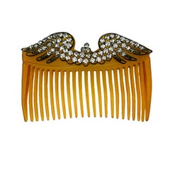 Antique Edwardian  Paste Wing Hair Comb